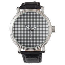 Pulsera Reloj de Cuadro de Búfalo Negro y Blanco