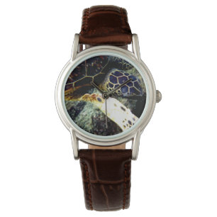 Pulsera Reloj de cuero femenino de tortuga submarina