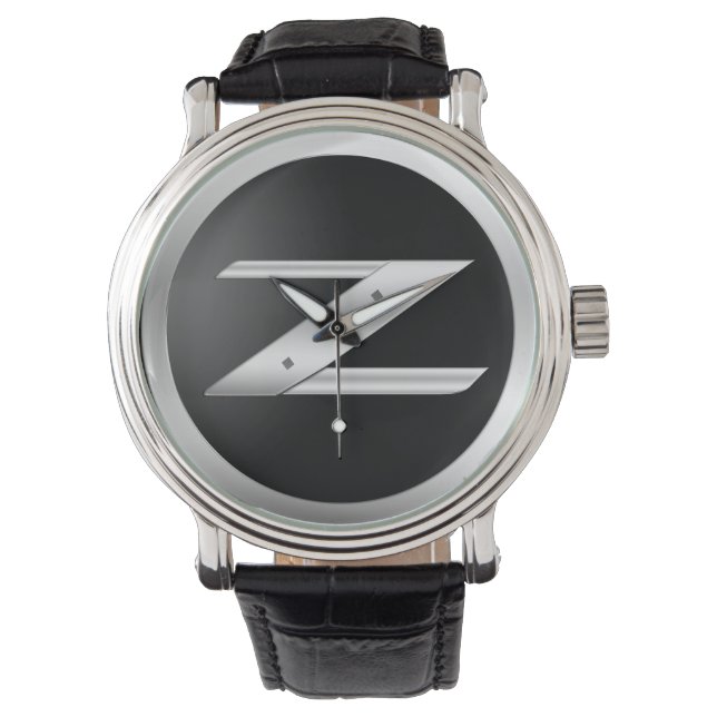 Pulsera Reloj de cuero negro 350Z para hombres (Anverso)