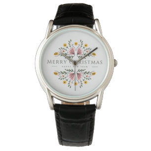 Pulsera Reloj de cuero negro clásico