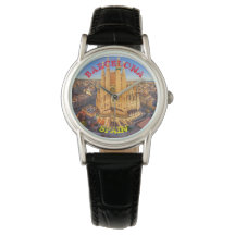 Reloj de cuero negro de Barcelona