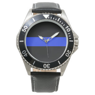 Pulsera Reloj de cuero negro de Blue Line