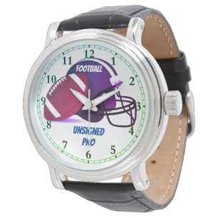 Pulsera Reloj de cuero negro sin signo Pro para el fútbol