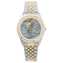 Pulsera Reloj de Damas de Dos Tonos Elegant Rose on Water