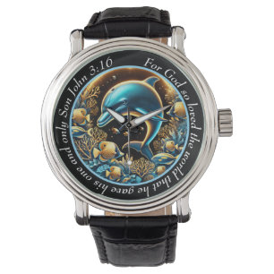 Pulsera Reloj de delfín elegante Tiempo Oceano Fe