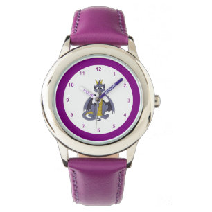 Pulsera Reloj de dibujos animados de dragón púrpura