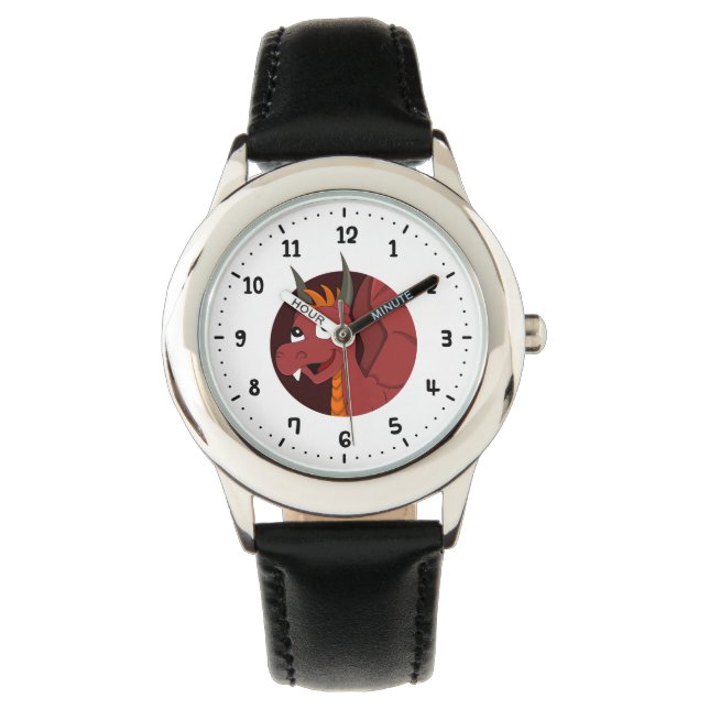 Pulsera Reloj de dibujos animados de dragón rojo (Anverso)