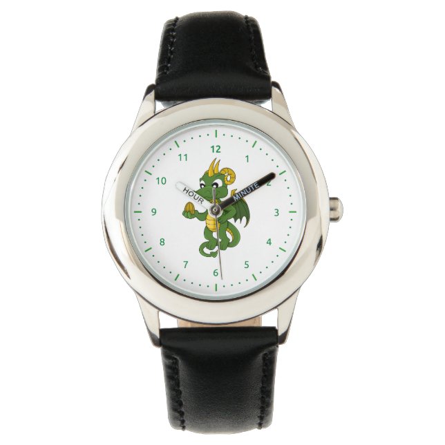 Pulsera Reloj de dibujos animados de dragón verde (Anverso)