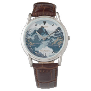 Pulsera Reloj de diseñador de paisajes al estilo japonés c