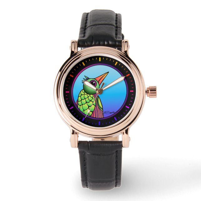 Pulsera Reloj de diseño de pájaro (Anverso)