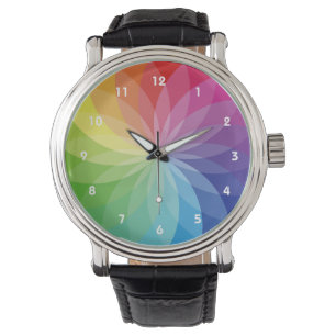 Pulsera Reloj de diseño de rueda de color floral