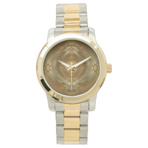 Pulsera Reloj de dos tonos con tonos dorado y plateado