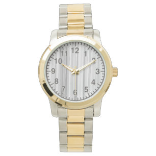 Pulsera Reloj de dos tonos de líneas BGW, tono oro/plata