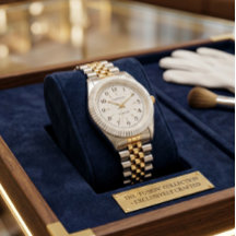 Reloj de dos tonos oro y plata | Bisel estriado