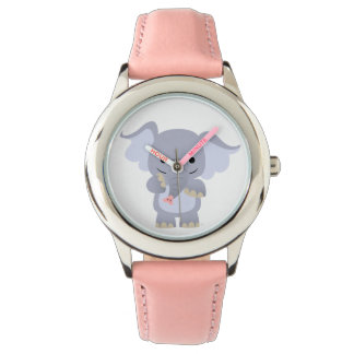 Pulsera Reloj de elefante de dibujos animados feliz lindo
