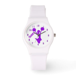 Pulsera Reloj de encargo de la animadora púrpura
