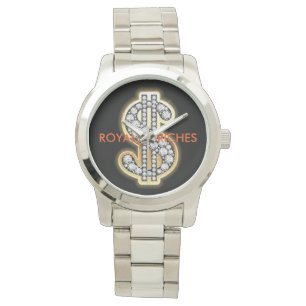 Pulsera Reloj de encargo de la muestra de dólar de plata