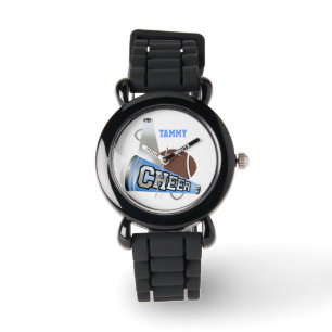 Pulsera Reloj de encargo del megáfono de la animadora azu