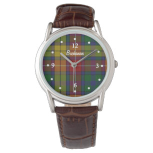 Pulsera Reloj de encargo hecho frente de la tela escocesa