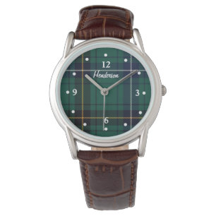 Pulsera Reloj de encargo hecho frente de la tela escocesa