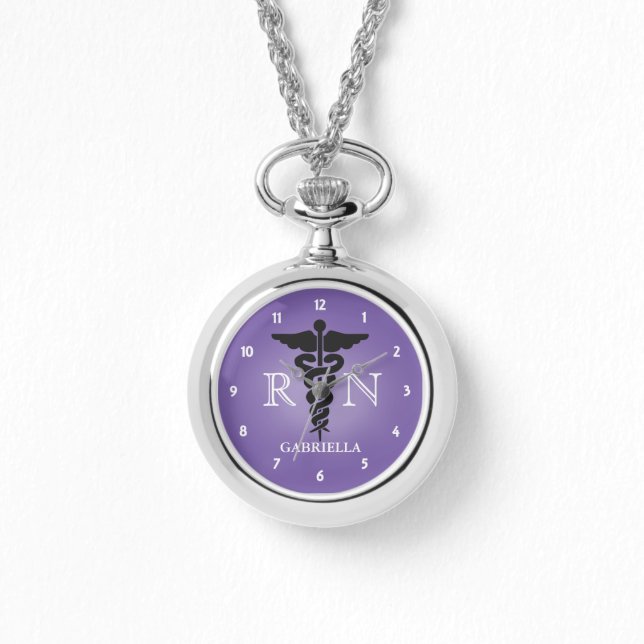 Pulsera Reloj de enfermería registrado personalizado (Anverso)