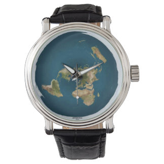 Pulsera Reloj de escritura de mapa plano de la Tierra