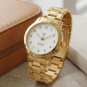 Pulsera reloj de eslabón de oro elegante con estil