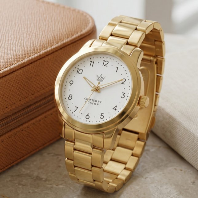 Pulsera reloj de eslabón de oro elegante con estil (Subido por el creador)