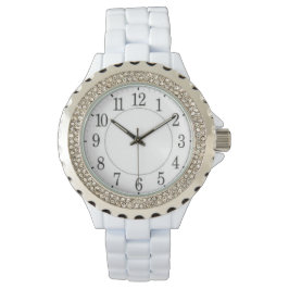 Pulsera Reloj de Esmalte con Rhinestones para Mujeres