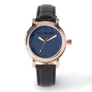 Pulsera Reloj de falso mezclilla azul personalizado con te
