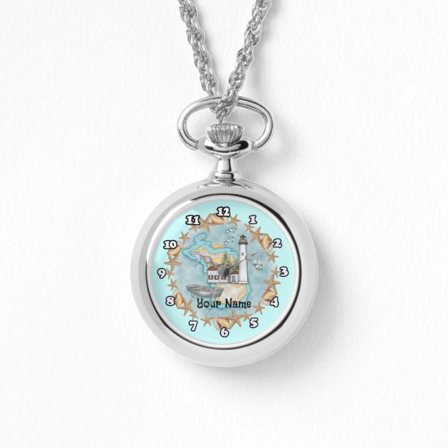 Pulsera Reloj de faro de conchas de Michigan (Anverso)