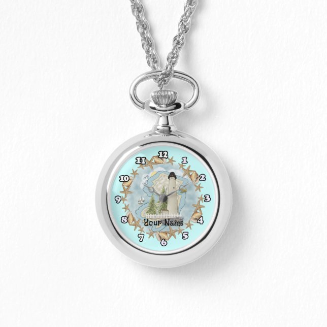 Pulsera Reloj de faro de conchas de Nueva Jersey (Anverso)