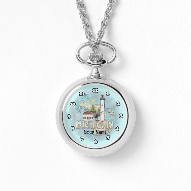 Pulsera Reloj de faro de Michigan (Anverso)