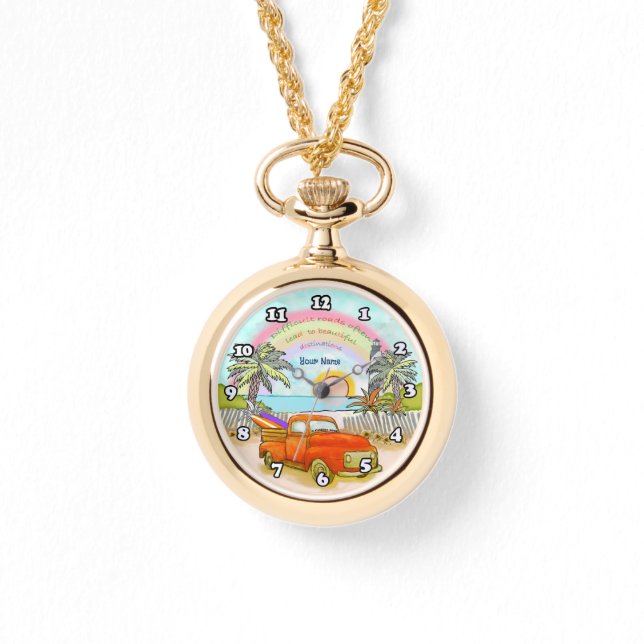 Pulsera Reloj de faro para surfista en camión (Anverso)