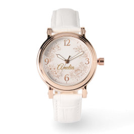Pulsera Reloj de Flor de Cumpleaños Personalizado de Lujo
