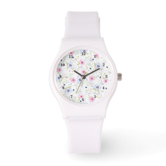 Pulsera Reloj de flores frescas de jardín (Anverso)