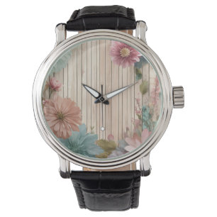 Pulsera reloj de fondo de flores