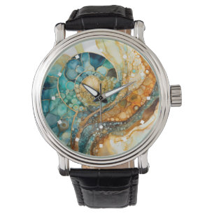 Pulsera Reloj de fósiles de amonitas
