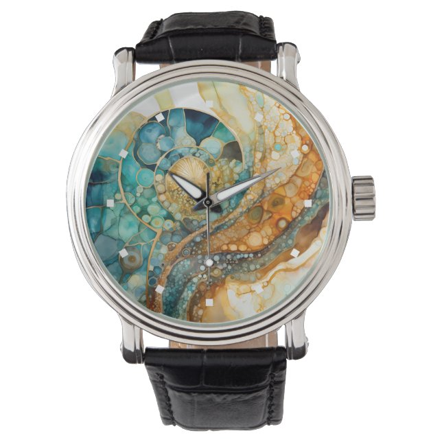 Pulsera Reloj de fósiles de amonitas (Anverso)