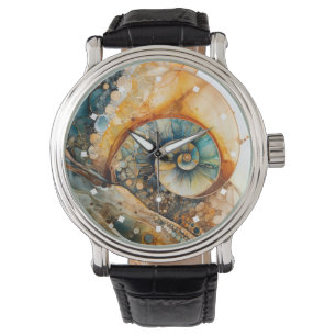 Pulsera Reloj de fósiles de amonitas