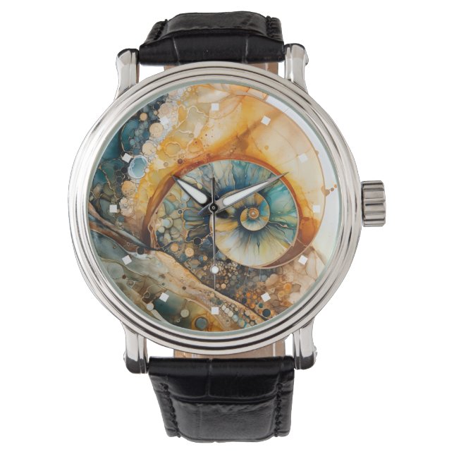Pulsera Reloj de fósiles de amonitas (Anverso)