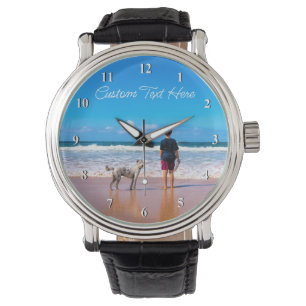 Pulsera Reloj de Foto de tu Mascota Personalizado con Text