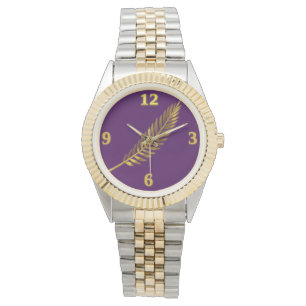 Pulsera Reloj de Fronda Dorada Púrpura Regia