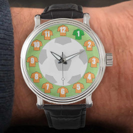 Pulsera Reloj de fútbol - con Camisetas de oro viejo