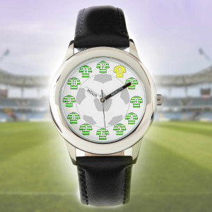 Pulsera Reloj de fútbol para niños - con camisetas a rayas