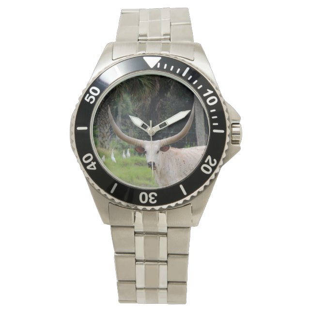 Pulsera Reloj de ganado longhorn (Anverso)