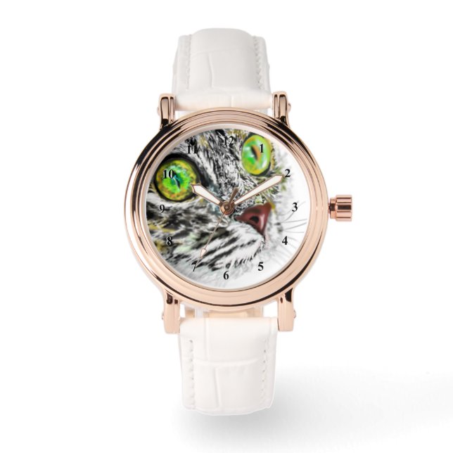 Pulsera Reloj de Gato Divertido (Anverso)