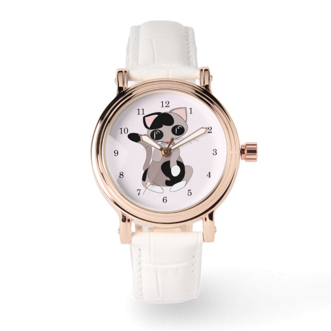 Pulsera Reloj de Gato Limpio - Personalizable (Anverso)