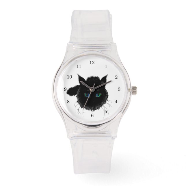 Pulsera Reloj de Gato Negro (Anverso)