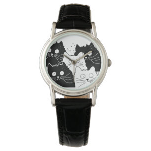 Pulsera reloj de gato para mujeres